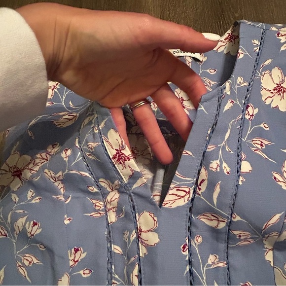 Collective Concepts Flowy Floral Blue Women's Blouse, Romantic Cottage core Top - Picture 5 of 8